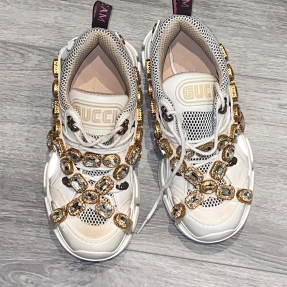 Gucci Flashtrek Sneakers With Removable Crystals, Size 37 - Picture 4 of 4